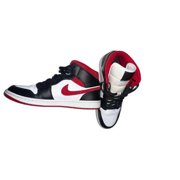 Air Jordan 1 Mid Gym Red Black White Men's Size 11 - 554724-122 - Picture 4 of 7